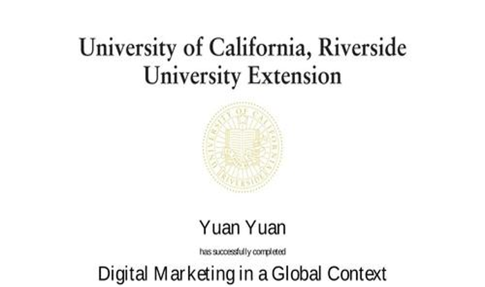 加州大学数字化营销证书